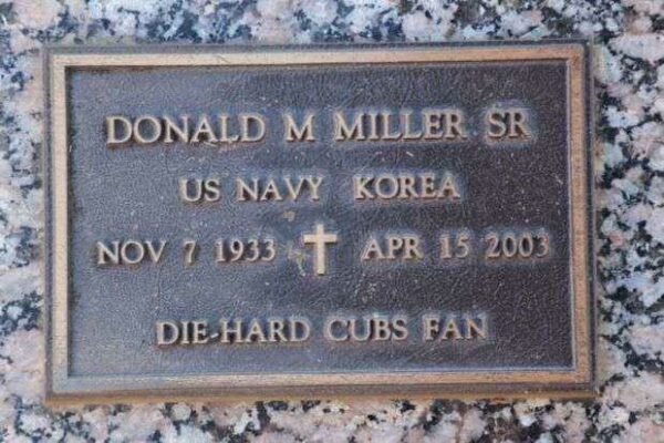 DONALD M MILLER SR MEMORIAL CEMETERY STONE