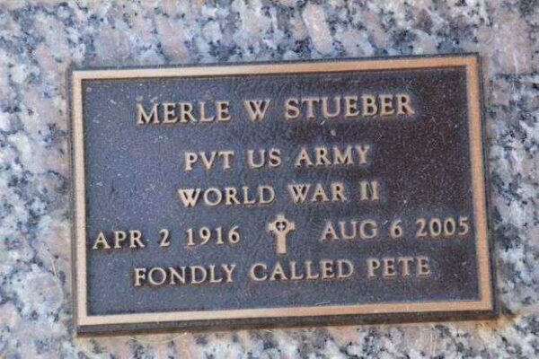 MERLE W STUEBER MEMORIAL CEMETERY STONE