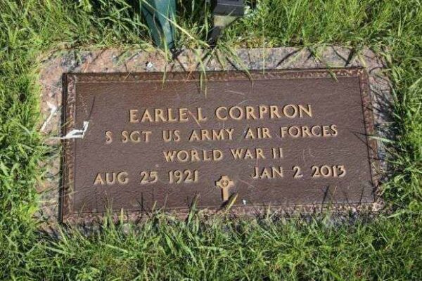 EARLE L CORPRON MEMORIAL CEMETERY STONE