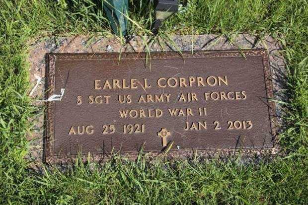 EARLE L CORPRON MEMORIAL CEMETERY STONE