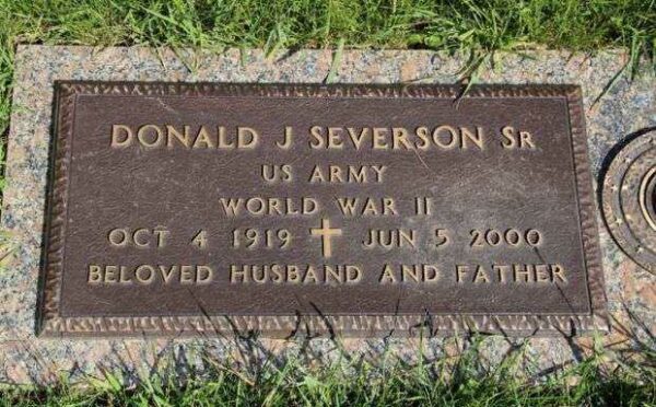 DONALD J SEVERSON SR MEMORIAL CEMETERY STONE