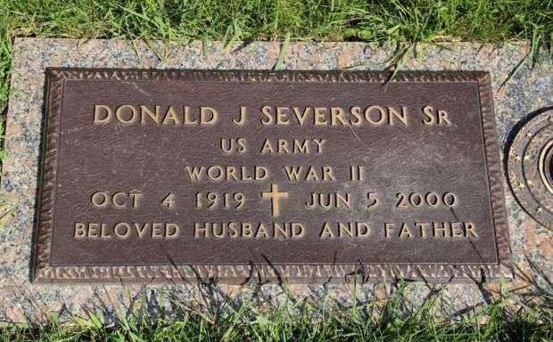 DONALD J SEVERSON SR MEMORIAL CEMETERY STONE