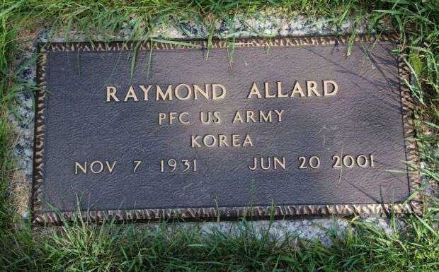 RAYMOND ALLARD MEMORIAL CEMETERY STONE