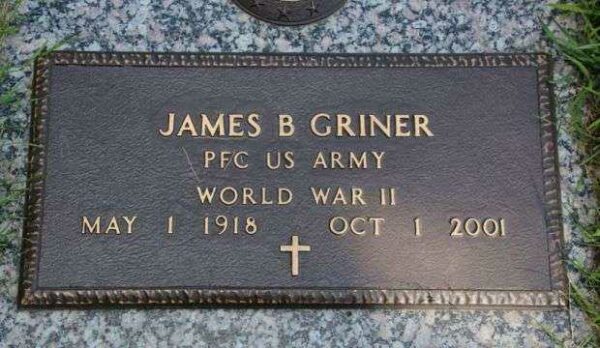 JAMES B GRINER MEMORIAL CEMETERY STONE