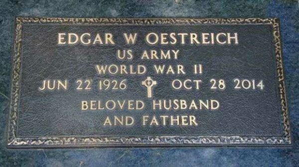 EDGAR W OESTREICH MEMORIAL CEMETERY STONE