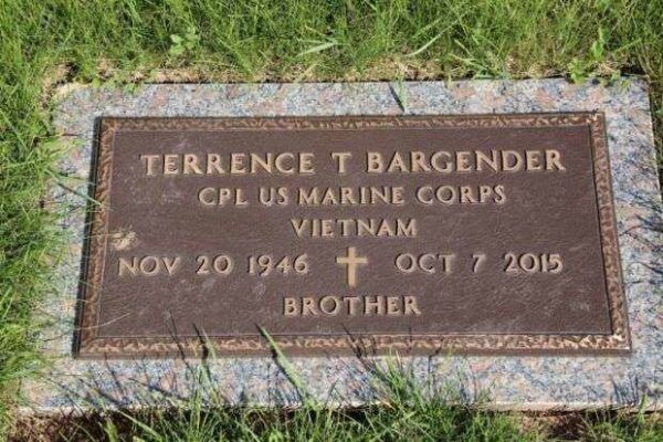 TERRENCE T BARGENDER MEMORIAL CEMETERY STONE