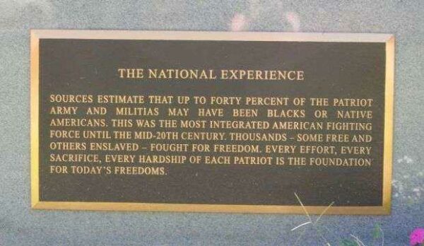 BLACK PATRIOTS MONUMENT PLAQUE B
