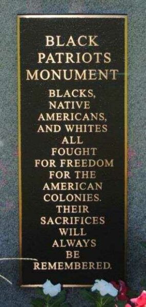 BLACK PATRIOTS MONUMENT PLAQUE A