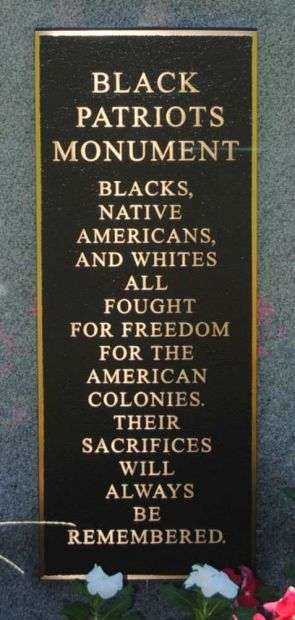 BLACK PATRIOTS MONUMENT PLAQUE A
