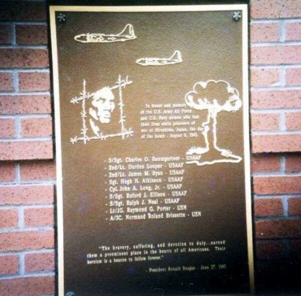 MEMORIAL PLAQUE TO POW’S AT HIROSHIMA JAPAN