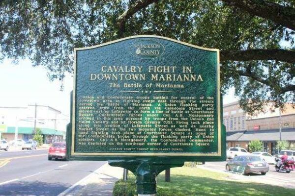 CAVALRY FIGHT IN DOWNTOWN MARIANNA MEMORIAL MARKER