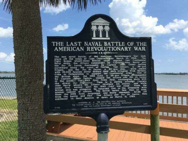 THE LAST NAVAL BATTLE OF THE AMERICAN REVOLUTIONARY WAR MEMORIAL MARKER