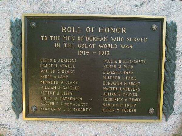 DURHAM VETERANS MEMORIAL PLAQUE C