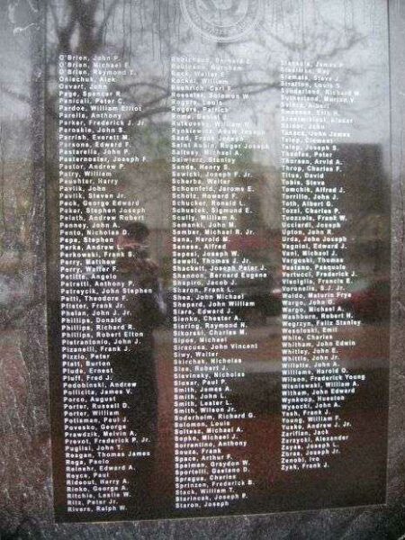 BRIDGEPORT WORLD WAR II MEMORIAL PANEL D