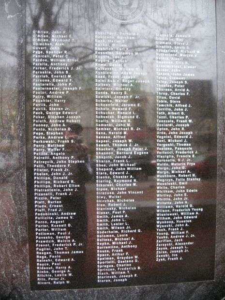 BRIDGEPORT WORLD WAR II MEMORIAL PANEL D