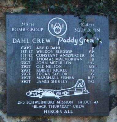 “PADDY GREMLIN” B-17 WAR MEMORIAL PLAQUE