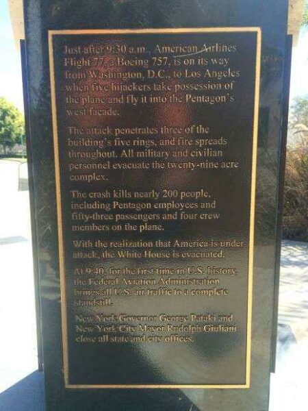REDONDO BEACH 9-11 MEMORIAL PLAQUE E