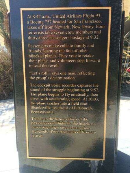 REDONDO BEACH 9-11 MEMORIAL PLAQUE C