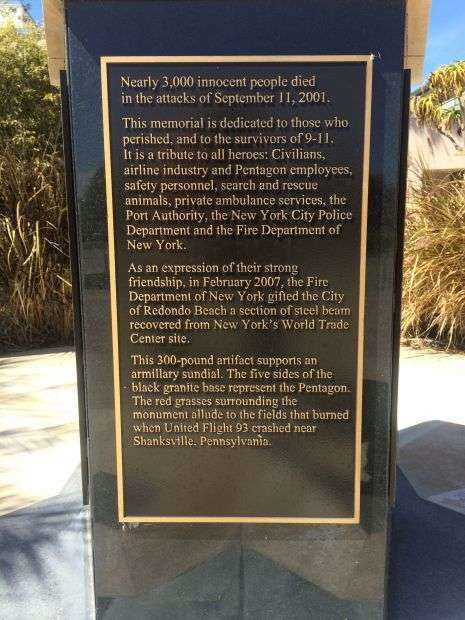 REDONDO BEACH 9-11 MEMORIAL PLAQUE A