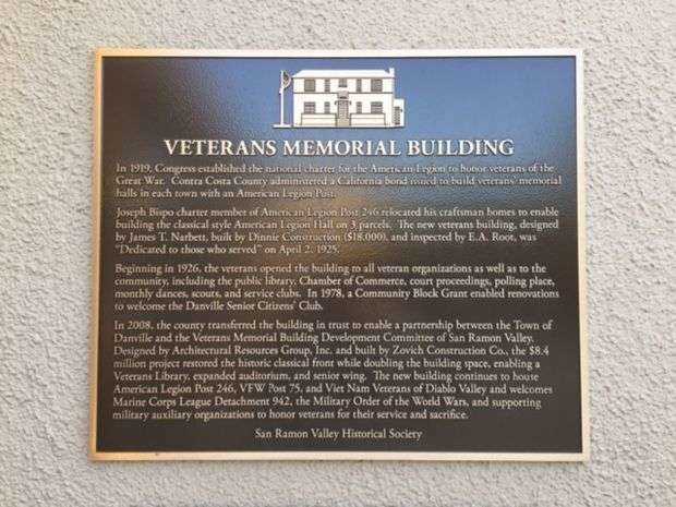 DANVILLE VETERANS MEMORIAL BUILDING PLAQUE