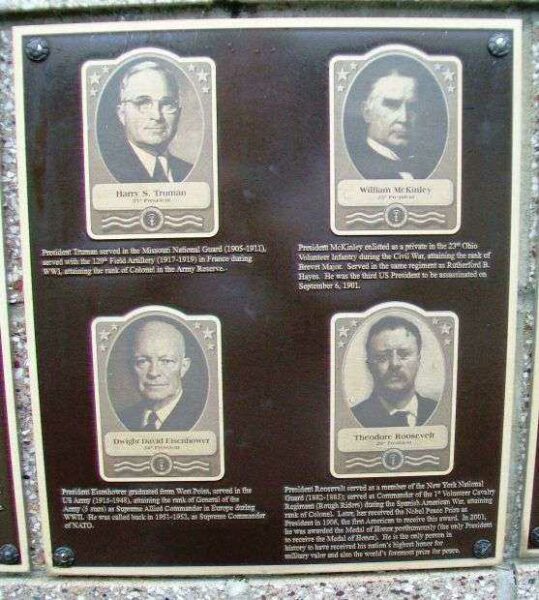 UNITED STATES COMMANDERS IN CHIEF WAR MEMORIAL PLAQUE E