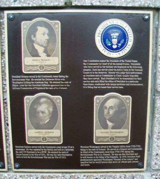 UNITED STATES COMMANDERS IN CHIEF WAR MEMORIAL PLAQUE A