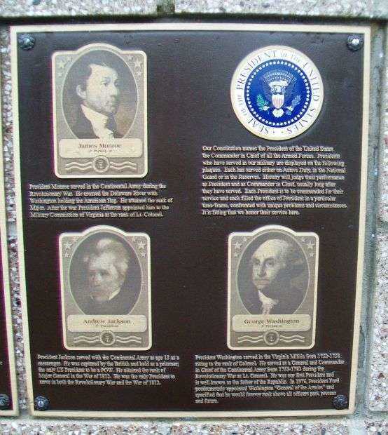 UNITED STATES COMMANDERS IN CHIEF WAR MEMORIAL PLAQUE A