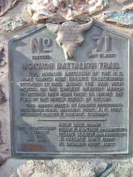 MORMON BATTALION TRAIL MEMORIAL PLAQUE