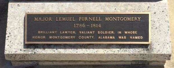 MAJOR LEMUEL PURNELL MONTGOMERY MEMORIAL PLAQUE