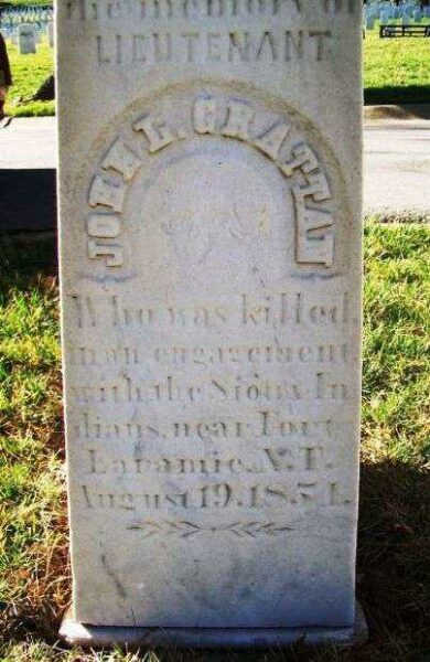 LIEUTENANT JOHN L. GRATTAN MEMORIAL CEMETERY STONE