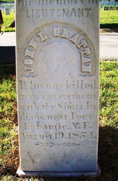 LIEUTENANT JOHN L. GRATTAN MEMORIAL CEMETERY STONE
