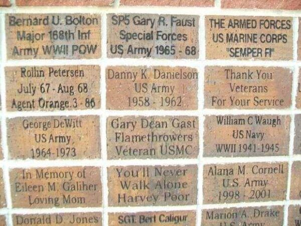 COUNCIL BLUFFS VETERANS MEMORIAL BRICKS B