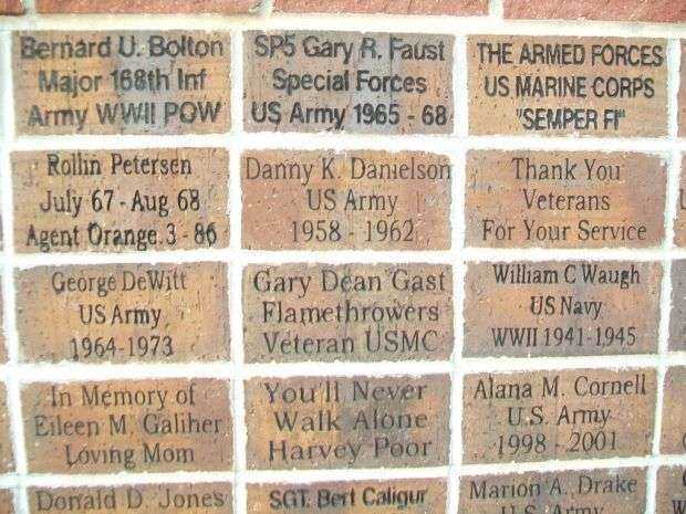 COUNCIL BLUFFS VETERANS MEMORIAL BRICKS B