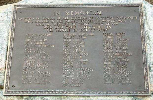 CITIZENS OF LOCKPORT WAR MEMORIAL PLAQUE A