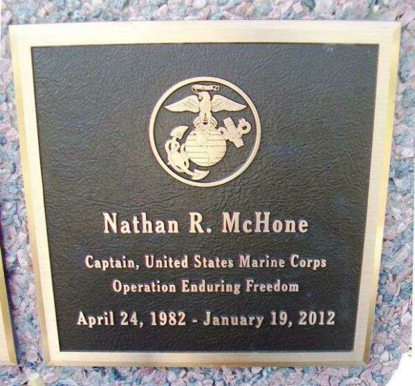 NATHAN R. MCHONE WAR MEMORIAL PLAQUE