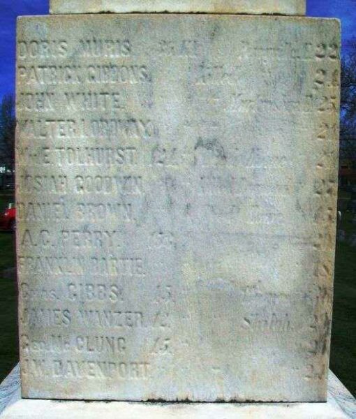 DUNDEE CIVIL WAR MEMORIAL SIDE C