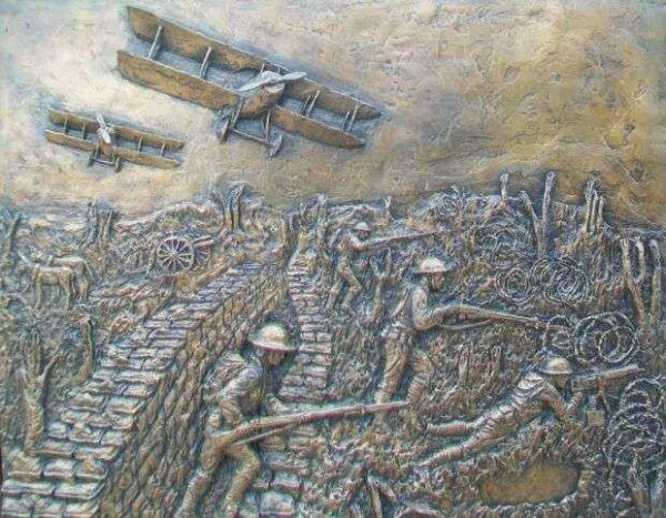 KANE COUNTY WORLD WAR I MEMORIAL BAS-RELIEF PLAQUE