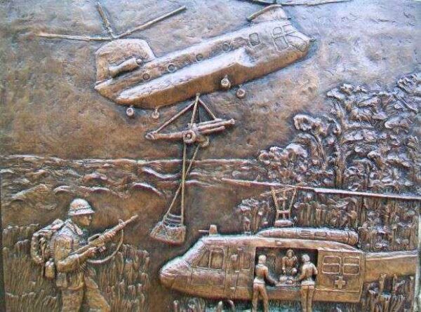 KANE COUNTY VIETNAM WAR MEMORIAL BAS-RELIEF PLAQUE