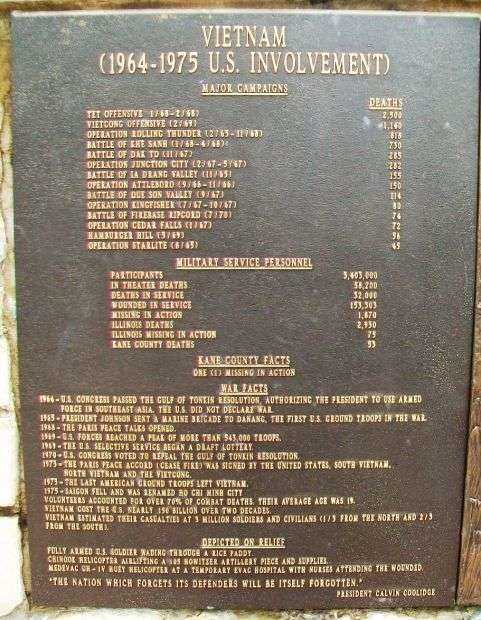 KANE COUNTY VIETNAM WAR MEMORIAL PLAQUE