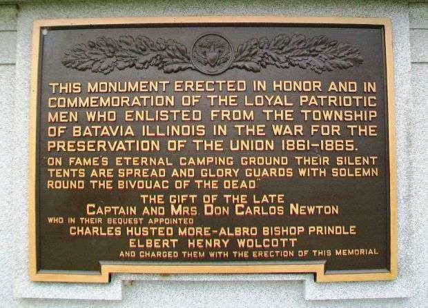 BATAVIA CIVIL WAR MEMORIAL PLAQUE A