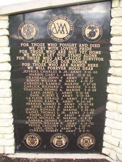 AURORA VIETNAM VETERAN MEMORIAL PLAQUE