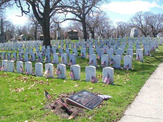 UNION CIVIL WAR SOLDIERS MEMORIAL CEMETERY STONES