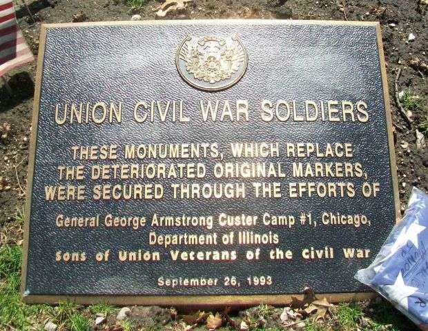 UNION CIVIL WAR SOLDIERS MEMORIAL PLAQUE