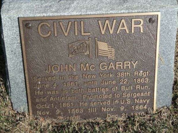 JOHN MCGARRY WAR MEMORIAL PLAQUE