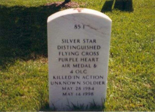 MICHAEL JOSEPH BLASSIE ORIGINALLY UNKNOWN VIETNAM SOLDIER MEMORIAL CEMETERY STONE BACK