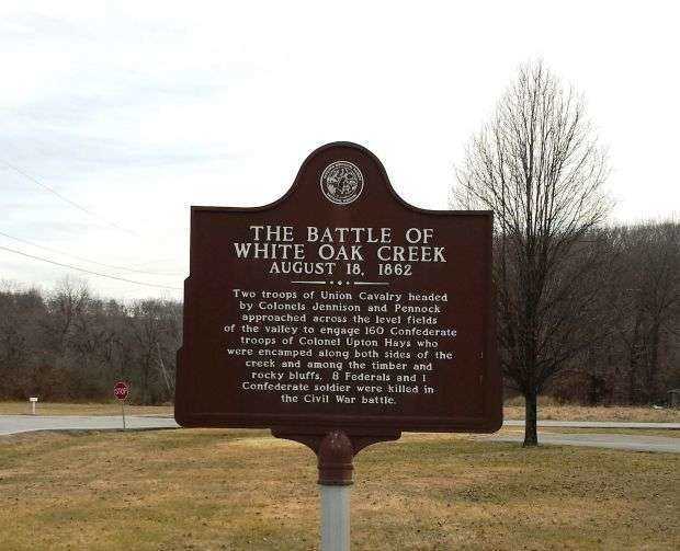 THE BATTLE OF WHITE OAK CREEK MEMORIAL MARKER