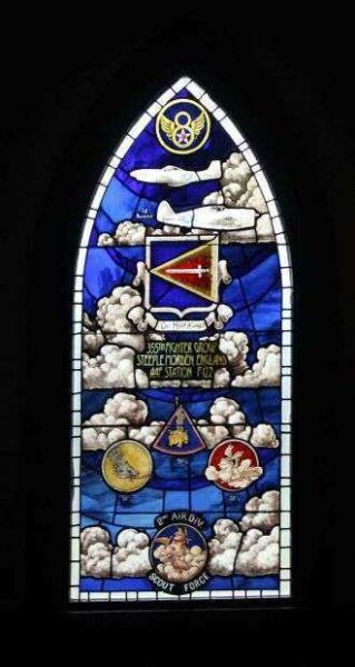 355TH FIGHTER GROUP WAR MEMORIAL STAINED GLASS WINDOW
