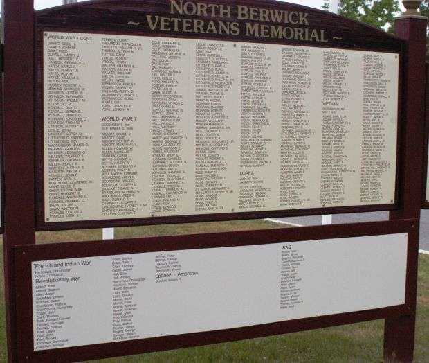 NORTH BERWICK VETERANS MEMORIAL PANEL A
