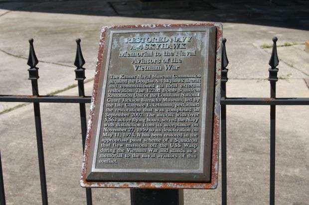 RESTORED NAVY A-4 SKYHAWK MEMORIAL AIRCRAFT PLAQUE
