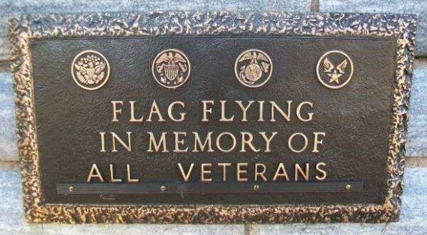 SALINA WAR MEMORIAL FLAGPOLE PLAQUE B